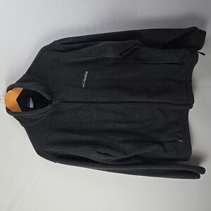 Columbia Fleece Jacket Full Zip Mens Charcoal Gray Outdoor Hiking Sz L